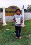 Mr.Adian from Korean tiger prawn farm at Kota Tinggi, Johor received course completion certificate.